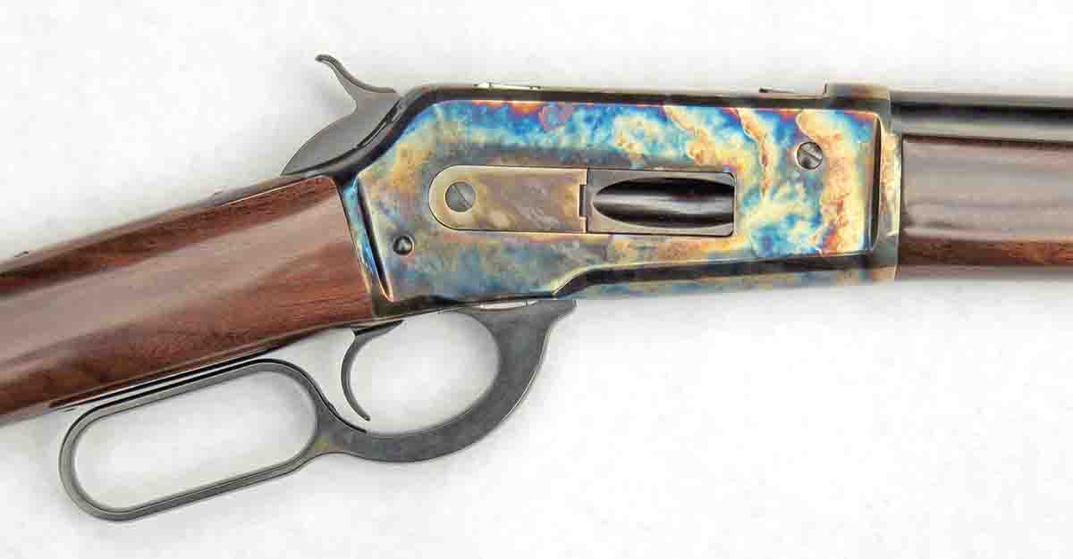 Color-case hardened receiver of the 1886 Sporting Classic.